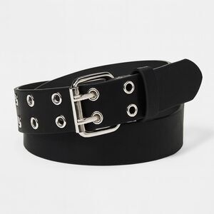 leather belt Belt with Silver Grommets - art class™ Black silver belt buckle